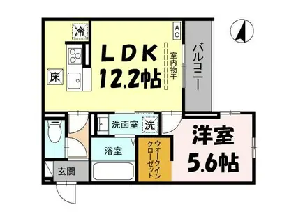 エンテスカリオン(1LDK/1階)の間取り写真