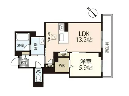 フィグ古江東町(1LDK/3階)の間取り写真