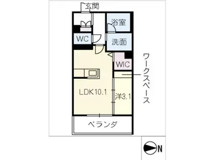 ドエル ジョーダン(1LDK/4階)の間取り写真