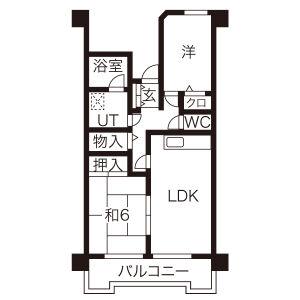 グランドハイリス上社(2LDK/4階)の間取り写真