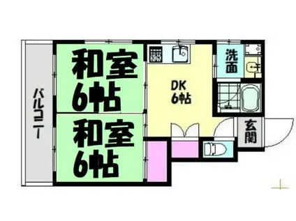 豊中第3マンション(2DK/2階)の間取り写真