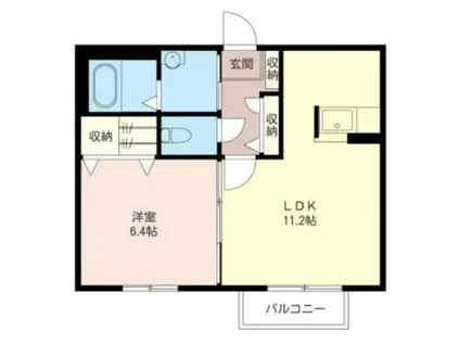 リリーガーデン二番館(1LDK/2階)の間取り写真