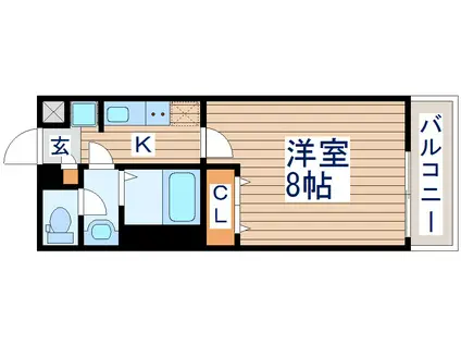 リブリ・クレールコートII(1K/2階)の間取り写真