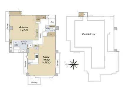 ライオンズマンション葉山マリンビュー(1LDK/5階)の間取り写真