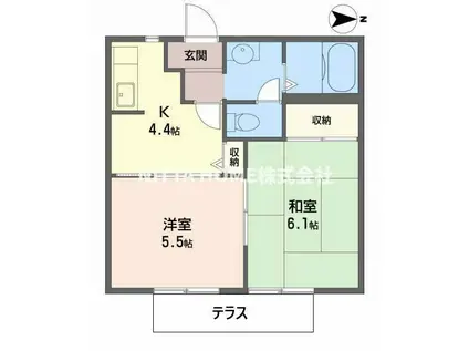 ハオス フロイデ(2K/1階)の間取り写真