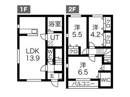 GRANDIR木更津III棟(3LDK/1階)の間取り写真