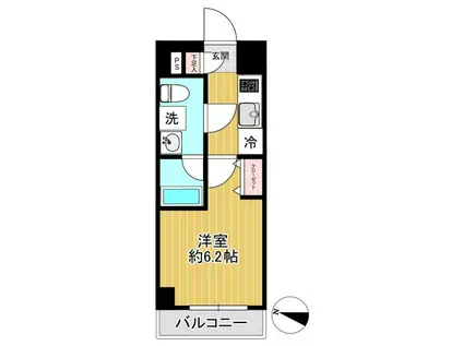 ショウケン レジデンス川崎八丁畷(1K/1階)の間取り写真