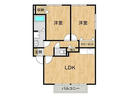 ヴィラソレイユ(2LDK/2階)の間取り写真