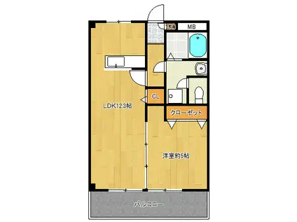 マンションドリーム2(1LDK/1階)の間取り写真