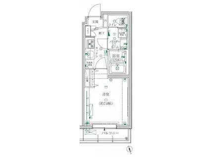 クレイシア都立大学クラッセ(1K/1階)の間取り写真