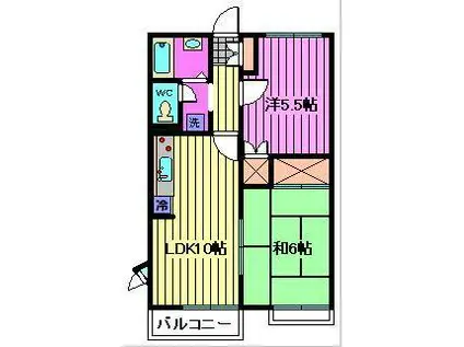 グランハイム黒須(2LDK/1階)の間取り写真