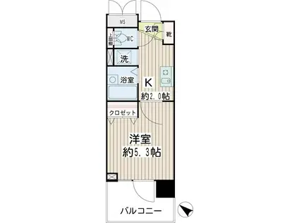 ネオマイム鶴見中央ゼクス(1K/2階)の間取り写真