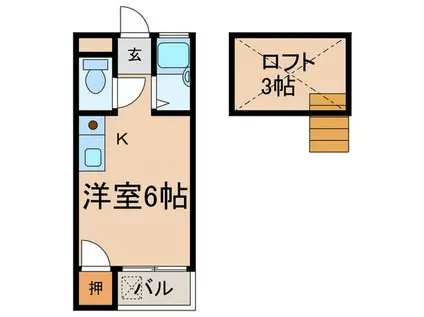 セイントヴィラドーム前Ⅱ(1K/1階)の間取り写真