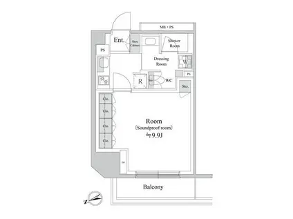 TRACK向ヶ丘遊園(1K/5階)の間取り写真