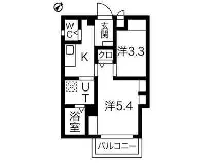 エヌエムキャラントドゥ(2K/3階)の間取り写真