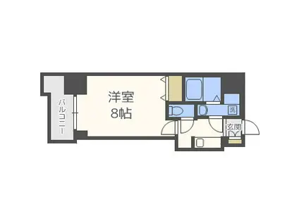 S-RESIDENCE谷町五丁目(1K/14階)の間取り写真