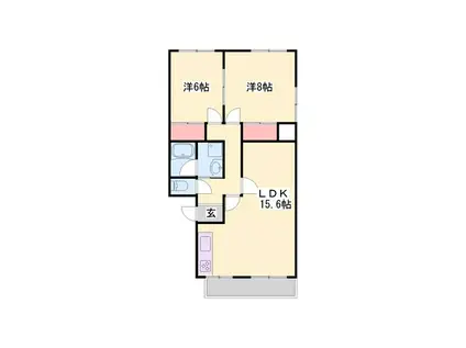 マンションSUI(2LDK/2階)の間取り写真