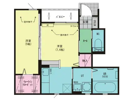 ディアコート(1LDK/1階)の間取り写真