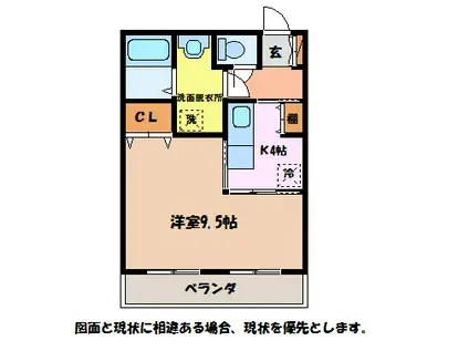 テラス山清館(1K/1階)の間取り写真