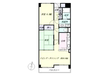 柏木1丁目シティハウス(2LDK/3階)の間取り写真