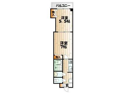 デザイナープリンセス33(2K/9階)の間取り写真