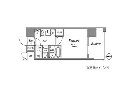 エステムコート難波VIIビヨンド(1K/12階)の間取り写真