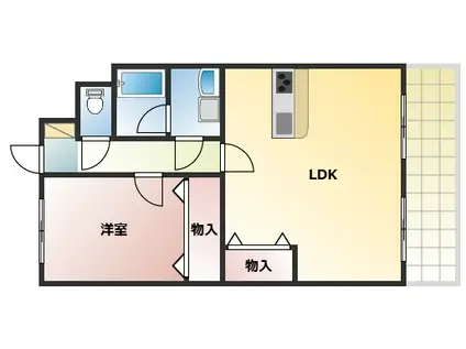 メゾンドローリエ(1LDK/4階)の間取り写真