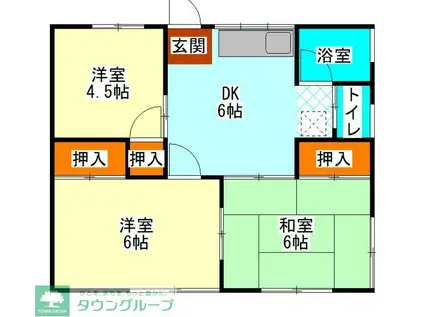 ジャパンハイツ1号館(3DK/1階)の間取り写真