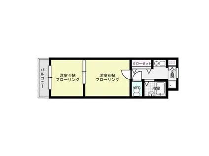 パークコート平尾(2K/6階)の間取り写真