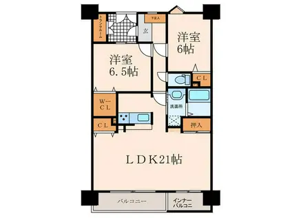 グランドパレスロイヤルコート大手町(2LDK/8階)の間取り写真