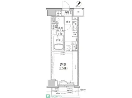 ルフレ グランデ押上(1K/6階)の間取り写真