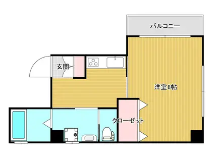 S・K羽衣(1DK/4階)の間取り写真