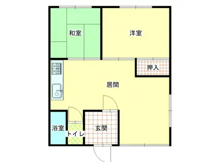 イワサキハイツ(2LDK/1階)の間取り写真