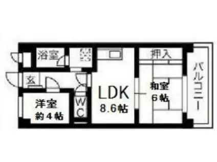 エスポアール江戸堀(2SDK/3階)の間取り写真