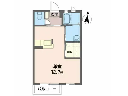 ディアス関場II(ワンルーム/2階)の間取り写真