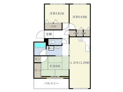 INOVE松戸六高台(3LDK/3階)の間取り写真