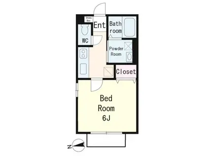 シェ・フルール(1K/2階)の間取り写真