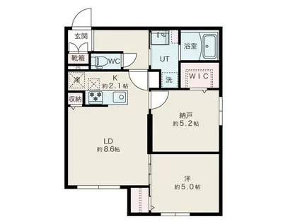 アルファスクエア平岸イースト(2LDK/1階)の間取り写真