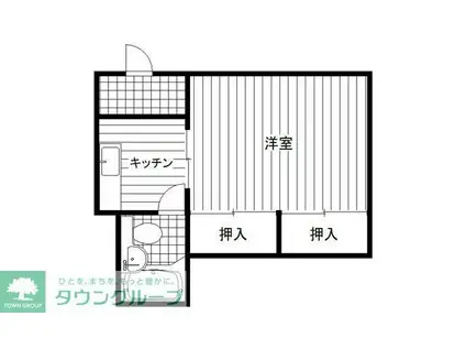 ソレイユガーデン(1DK/2階)の間取り写真