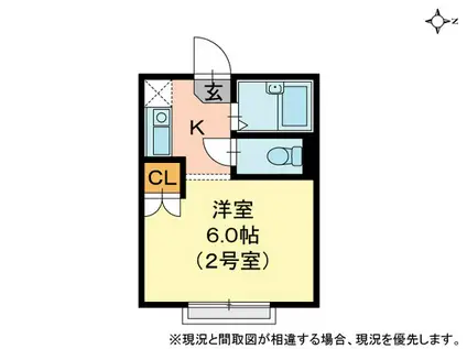 ラフィーネ(1K/1階)の間取り写真