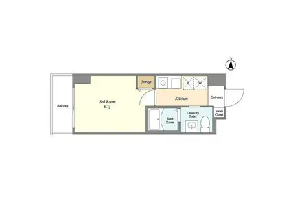 グリーンリーフ新綱島(1K/5階)の間取り写真