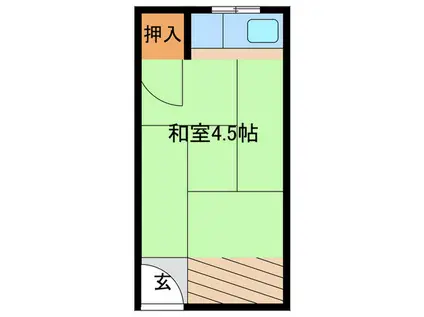 白鳩荘(ワンルーム/2階)の間取り写真