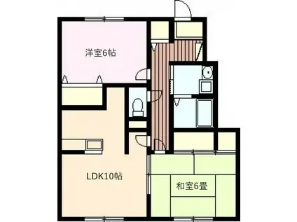 フォーティニアひらいわE(2LDK/1階)の間取り写真