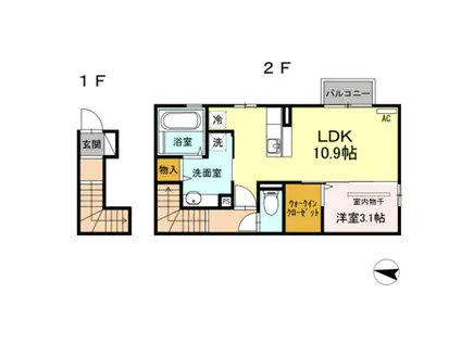 YS STORIAM A(1LDK/2階)の間取り写真
