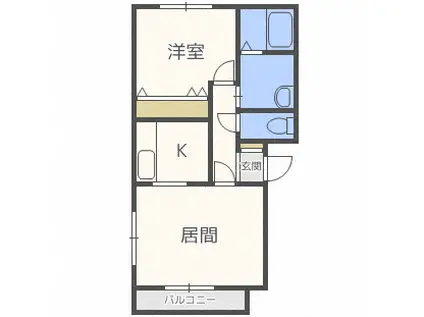 FIELD PEEA(1LDK/1階)の間取り写真