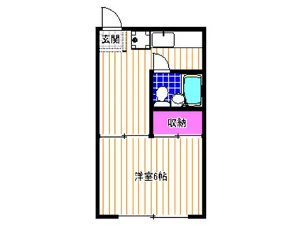 リバーサイドドリアン(1K/1階)の間取り写真