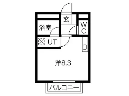 ツリービレッジ(1K/1階)の間取り写真