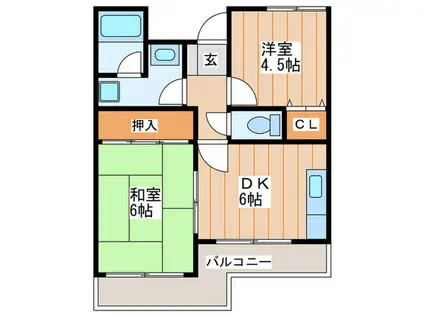 ラポールドジュン(2DK/1階)の間取り写真