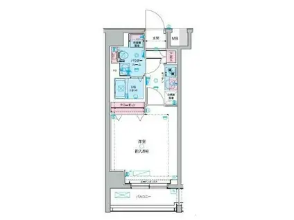 ストーリア芝浦(1K/3階)の間取り写真