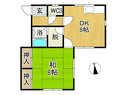 コーポ昴(1DK/1階)の間取り写真